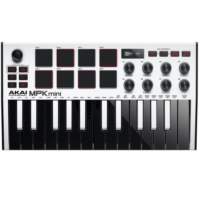 AKAI MPK Mini MK3 Control keyboard Pad controller MIDI USB Black, White AKAI MPK Mini MK3 Control keyboard Pad controller MIDI USB Black, White