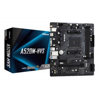 Asrock A520M-HVS AMD A520 Socket AM4 micro ATX
