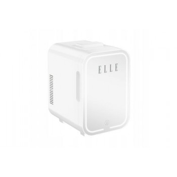 ELLE 8L mini fridge with LED make-up mirror, white