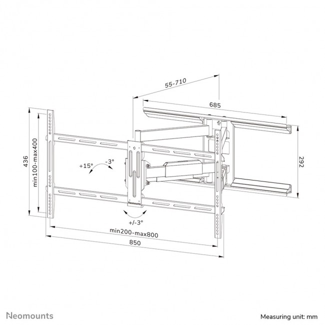 TV SET ACC WALL MOUNT/WL40-550BL18 NEOMOUNTS