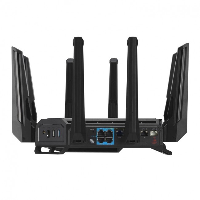 ASUS ROG Rapture GT-BE98 wireless router 10 Gigabit Ethernet Quad-band (2.4 GHz / 5 GHz-1 / 5 GHz-2 / 6 GHz) Black ASUS ROG Rapture GT-BE98 wireless router 10 Gigabit Ethernet Quad-band (2.4 GHz / 5 GHz-1 / 5 GHz-2 / 6 GHz) Black