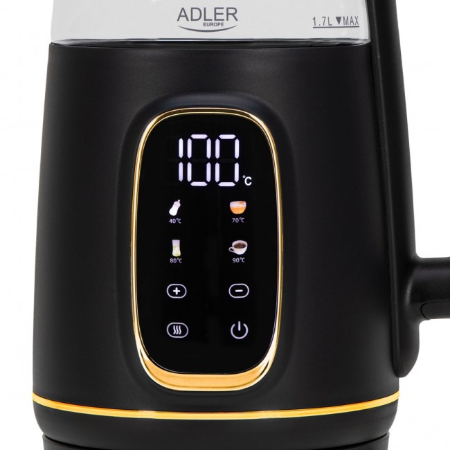 Adler D 1305 BG electric kettle 1.7 L 2200 W Black, Transparent, Gold Adler D 1305 BG electric kettle 1.7 L 2200 W Black, Transparent, Gold