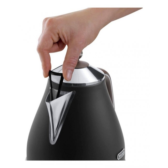 De Longhi KBOV 2001.BK electric kettle 1.7 L 2000 W Black, Brown