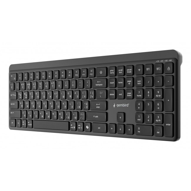Gembird Dual-mode pro-business slim wireless keyboard, 2.4G+BT, Cyrillic layout Gembird Dual-mode pro-business slim wireless keyboard, 2.4G+BT, Cyrillic layout