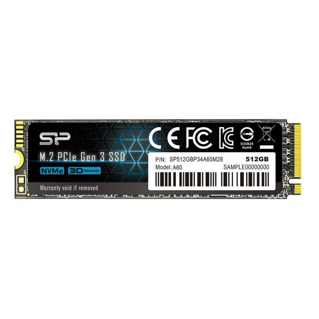 Silicon Power P34A60 M.2 512 GB PCI Express SLC NVMe Silicon Power P34A60 M.2 512 GB PCI Express SLC NVMe