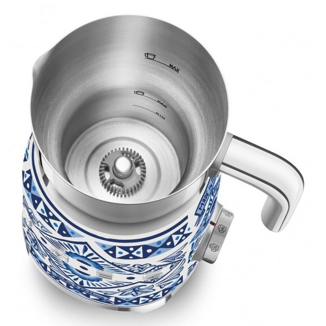 Smeg MFF01DGBEU milk frother/warmer Automatic milk frother/warmer Blue, Silver, White