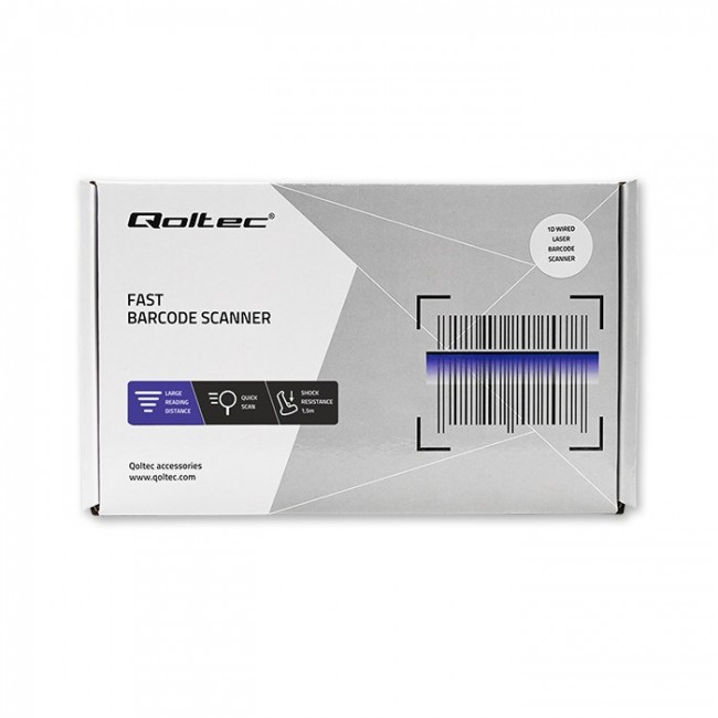 Qoltec 50878 Wireless barcode reader and QR code scanner | 1D 2D | 2.4G | + docking station