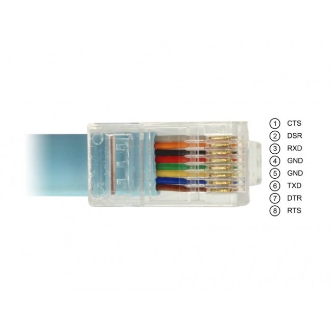 DeLOCK Adapter USB 2.0 Type-A male 1 x Serial RS-232 RJ45 male 2.0 m blue