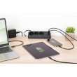 Digitus 3-way office socket strip with 2x USB-A and 1x USB-C connections, black