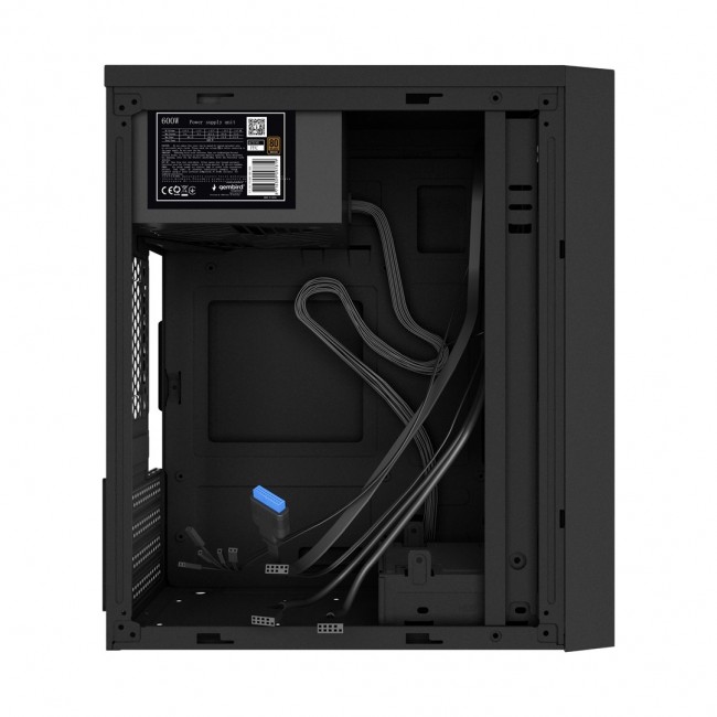 Gembird CCC-FC-K170-600W Office computer case Fornax K170, mATX, black + 600W 80PLUS bronze PSU