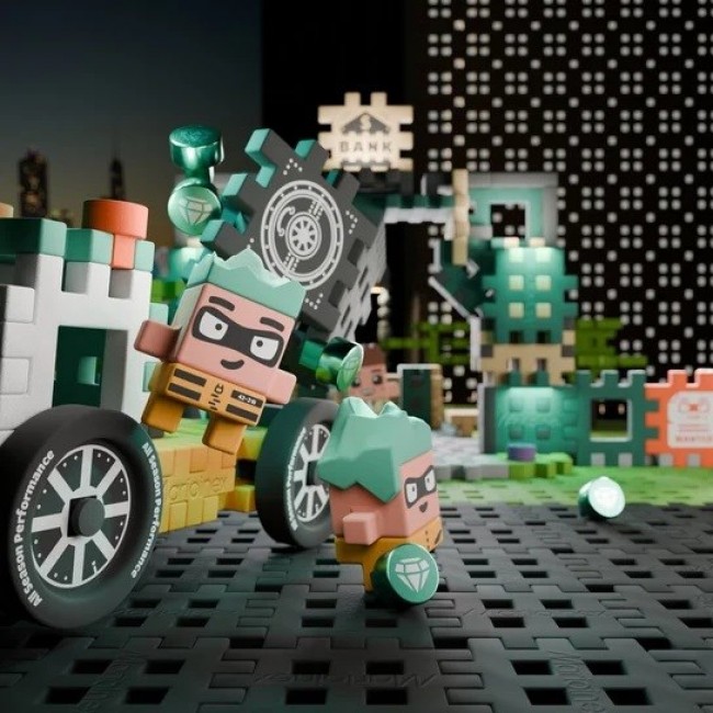 MARIOINEX Mini Waffle City Bank Robbery Building Blocks, 148 pieces MARIOINEX Mini Waffle City Bank Robbery Building Blocks, 148 pieces