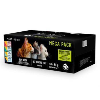 PETREPUBLIC Mega Pack Salmon, Chicken, Tuna, Cod, Trout - wet cat food - 48x85g