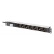 Digitus Aluminum socket strip, 7-way with circuit breaker