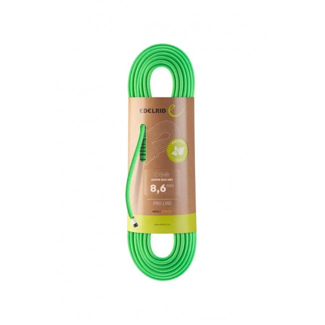 Siskin eco rope 8.6mm 60m-neon green EDELRID