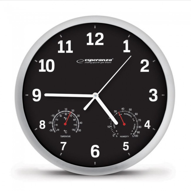 Esperanza EHC016K Mechanical wall clock Round Black