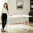 Maclean Folding Desk/Table, White, Mobile, 100x73 cm, max. 50 kg, Corner, L-Shaped, MC-126 L/W