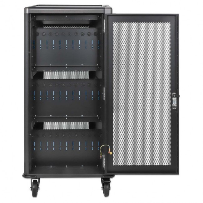 Manhattan Laptop Charging Cabinet Trolley/Cart via USB-C 65W 16