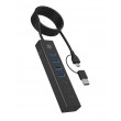 ICY BOX IB-HUB1737-C3 USB 3.2 Gen 1 (3.1 Gen 1) Type-C 5000 Mbit/s Black ICY BOX IB-HUB1737-C3 USB 3.2 Gen 1 (3.1 Gen 1) Type-C 5000 Mbit/s Black