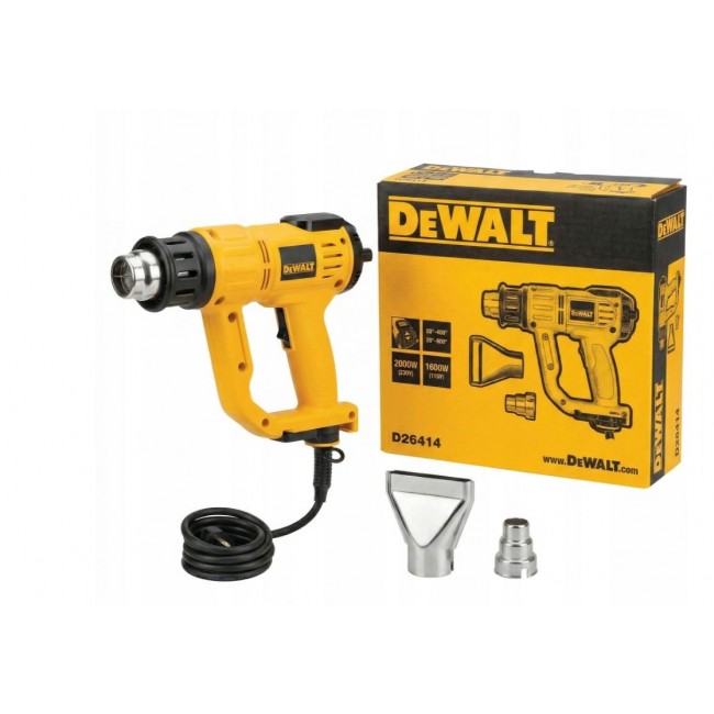Heat Gun with Temperature Control DEWALT D26414 650 l/min 600 C 2000 W Black, Yellow