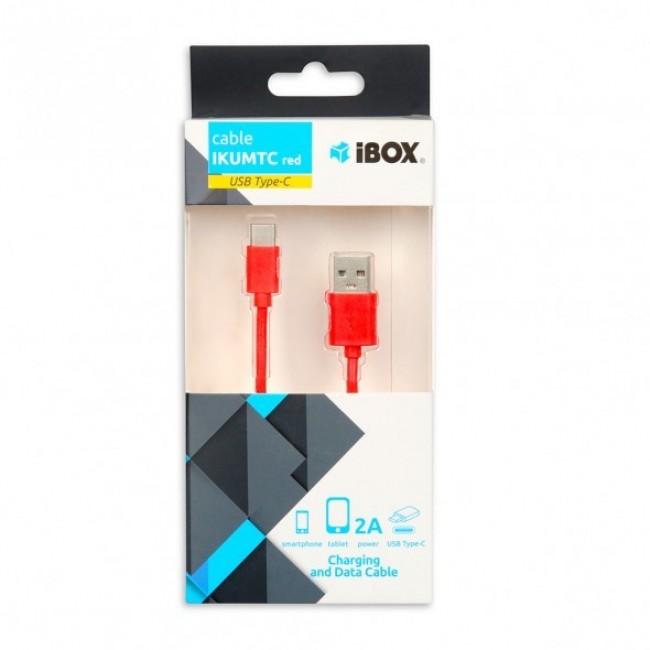 CABLE I-BOX USB 2.0 TYPE C, 2A 1M RED