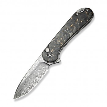 CIVIVI Button Lock Elementum II Damast CF Knife