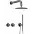 Concealed shower set with overhead shower - with horizontal mixer