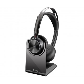Poly Voyager Focus 2 Microsoft Teams Certified USB-C-C Headset +USB-C/A Adapter +Charging Stand