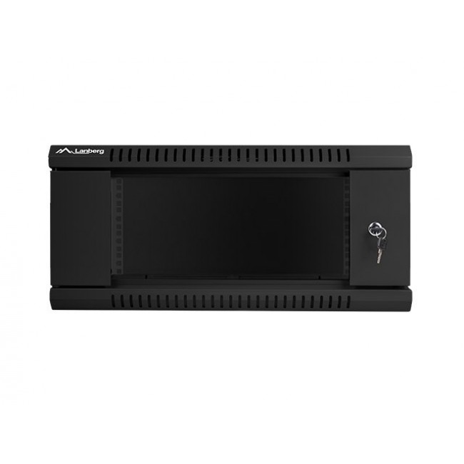 Lanberg 19'' wall-mounted installation cabinet 4U 600x450mm black (glass door) Lanberg 19'' wall-mounted installation cabinet 4U 600x450mm black (glass door)