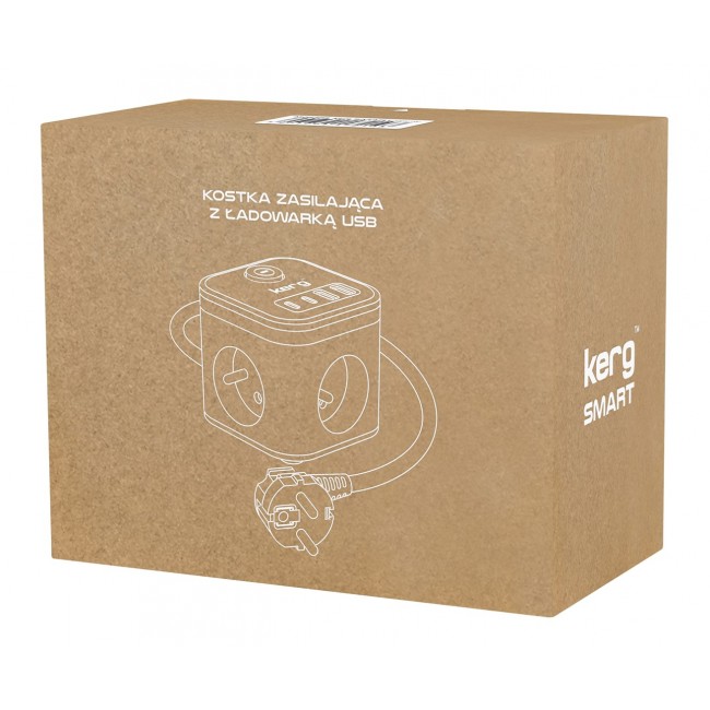 KERG SMART 3-SOCKET POWER STRIP + USB-A+USB-C CHARGER 1.5M 3 1.5MM2 H05VV-F 16A/250V