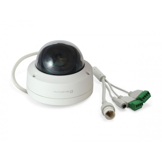 LevelOne GEMINI Fixed Dome IP Network Camera, 6-Megapixel, H.265,802.3af PoE, Indoor/Outdoor