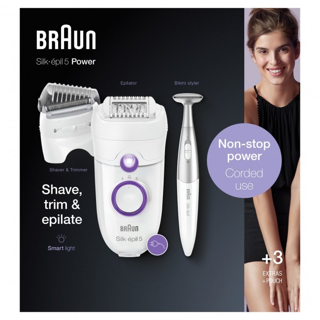 Braun Silk- pil 5 825 Power 28 tweezers White, Purple