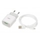 Power charger iBOX C-41 USB 2A, 1 USB port, microUSB cable, White