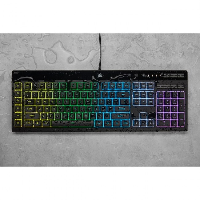 Corsair | Rubber Dome | K55 RGB PRO | Gaming keyboard | Gaming Keyboard | RGB LED light | US | Wired | Black