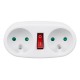 Maclean Current Outlet, Socket Splitter with 2 Sockets and Circuit Breaker, Type E, 2x16A, MCE337 E Maclean Current Outlet, Socket Splitter with 2 Sockets and Circuit Breaker, Type E, 2x16A, MCE337 E
