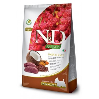 FARMINA N&D Quinoa Dog Skin&Coat Venison, Coconut Adult Mini - dry dog food - 2.5 kg