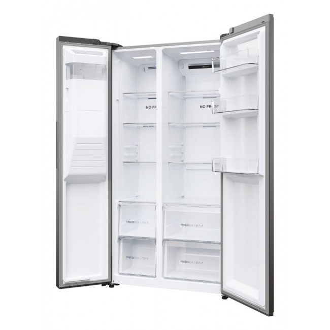 Haier SBS 90 Serie 5 HSR5918DIMP Free-standing double-sided fridge-freezer combination 511 l D Platinum, stainless steel Haier SBS 90 Serie 5 HSR5918DIMP Free-standing double-sided fridge-freezer combination 511 l D Platinum, stainless steel