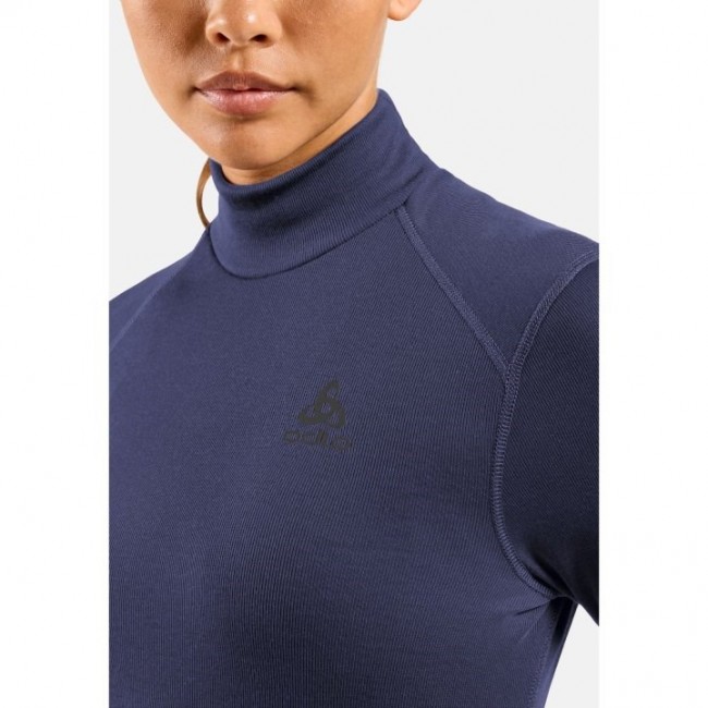 Odlo BL TOP turtle neck l/s ACTIVE WARM long-sleeved thermal underwear, size M, blue Odlo BL TOP turtle neck l/s ACTIVE WARM long-sleeved thermal underwear, size M, blue
