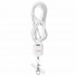 Activejet lanyard with 3-in-1 charging cable, white. Ends with various connectors: USB-C, Lightning adapter, USB-A