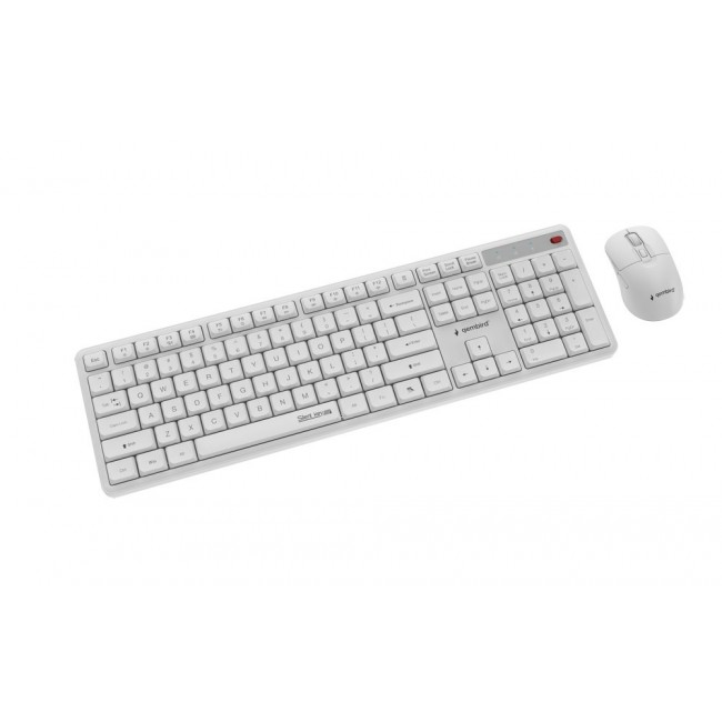 Gembird KBS-WMS-01-W Silent key Pro Business wireless desktop set, white, US layout