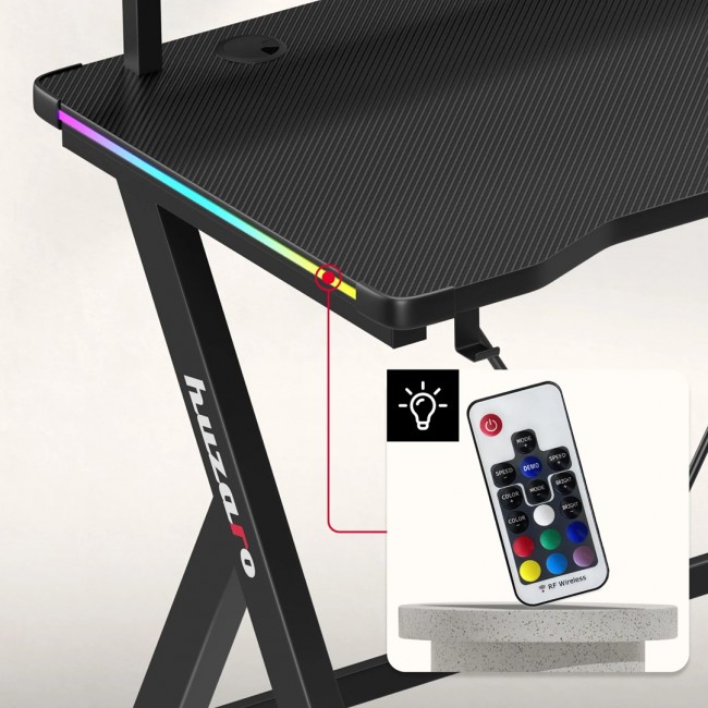 Huzaro Hero 1.9 RGB Gaming Desk Black Huzaro Hero 1.9 RGB Gaming Desk Black