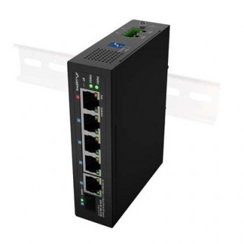 Lanberg ILFE-4P-1GE-1S-90 network switch Unmanaged Fast Ethernet (10/100) Power over Ethernet (PoE) 1U Black