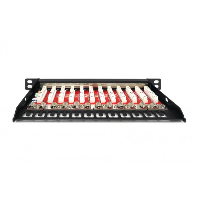Digitus CAT 6A Slim Patch Panel, shielded, 12-port, 0.5 U, 10