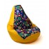 Sako bag pouffe Pear print yellow-flower L 105 x 80 cm