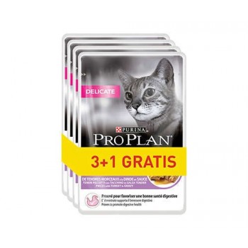 PURINA Pro Plan Delicate Turkey - wet cat food - 85g 3+1