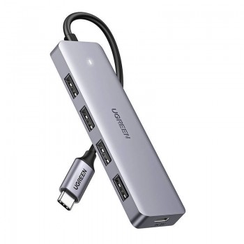 Ugreen Hub 4-in-1 USB-C Adapter to 4 USB 3.0 + USB-C Grey