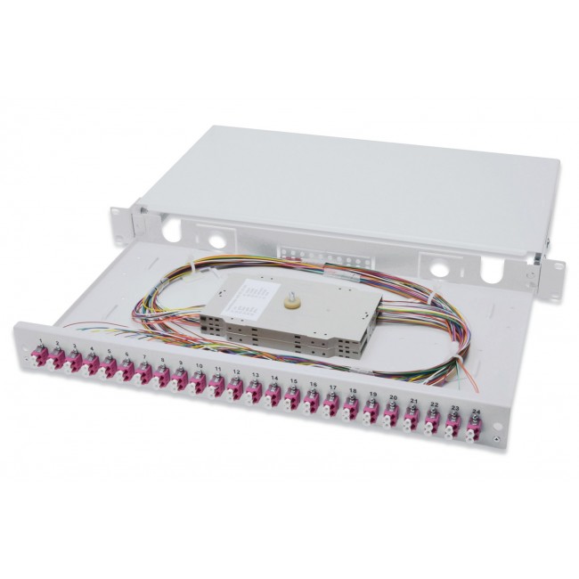 Digitus Fiber Optic Sliding Splice Box, 1U, Equipped, LC, OM4 Digitus Fiber Optic Sliding Splice Box, 1U, Equipped, LC, OM4