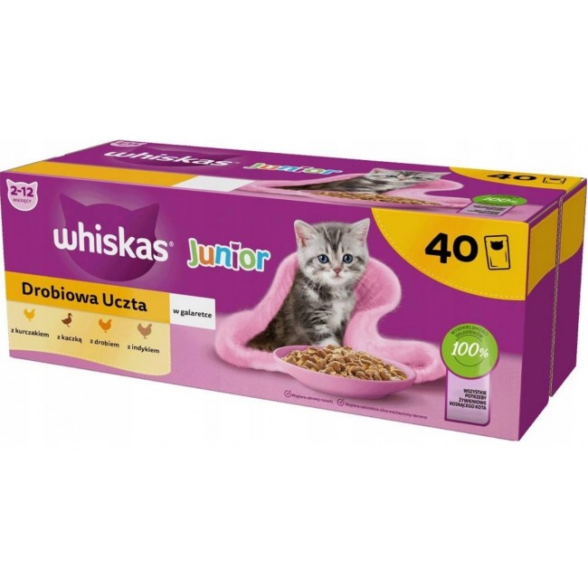 WHISKAS Junior Poultry in jelly - wet cat food - 40 x 85g WHISKAS Junior Poultry in jelly - wet cat food - 40 x 85g