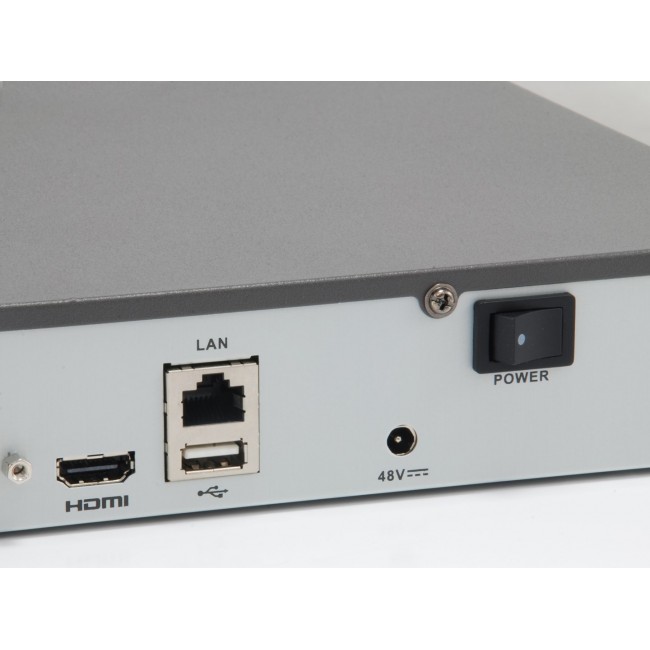 LevelOne GEMINI 4-Channel PoE Network Video Recorder, 4 PoE Outputs, H.265