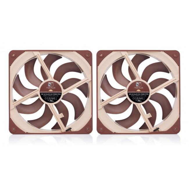 Noctua NF-A14X25 G2 PWM SX2-PP computer cooling system Computer case Fan 14 cm Beige 2 pc(s)