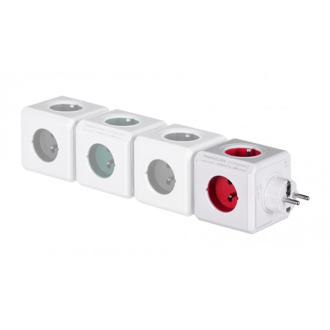 Allocacoc PowerCube Original Type E power extension 5 AC outlet(s) Indoor Red